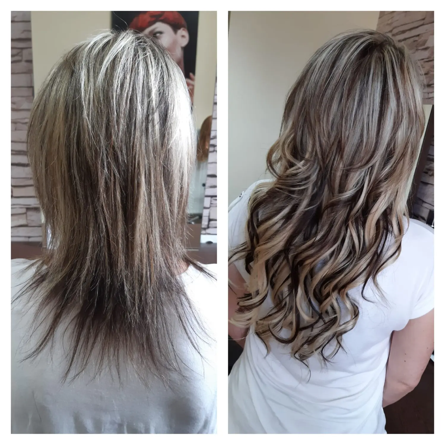 Andrea Pianski – Salon Freestyle UG –  Haare der Kundin vor und nach der Behandlung