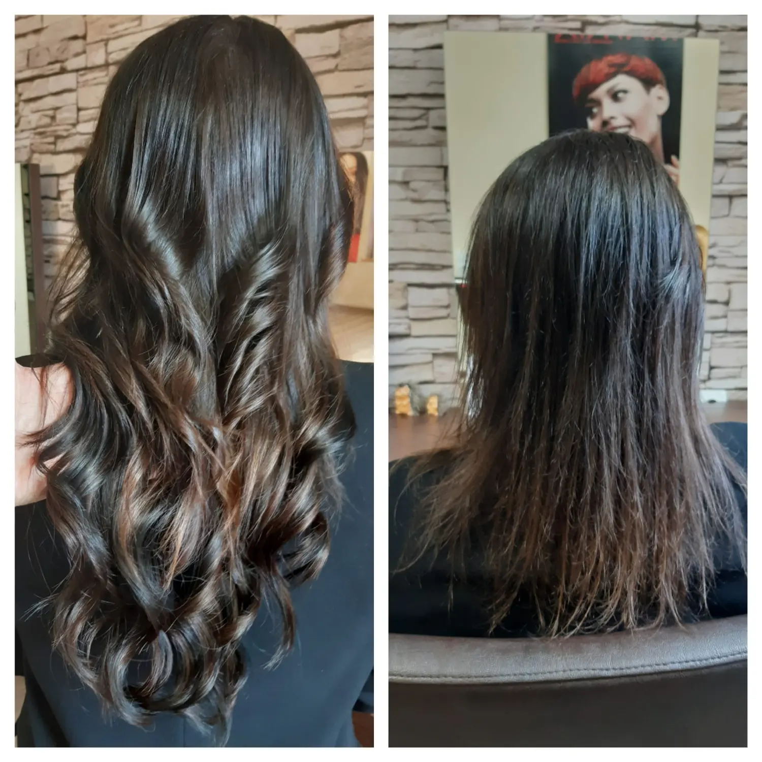 Andrea Pianski – Salon Freestyle UG –  Haare der Kundin vor und nach der Behandlung