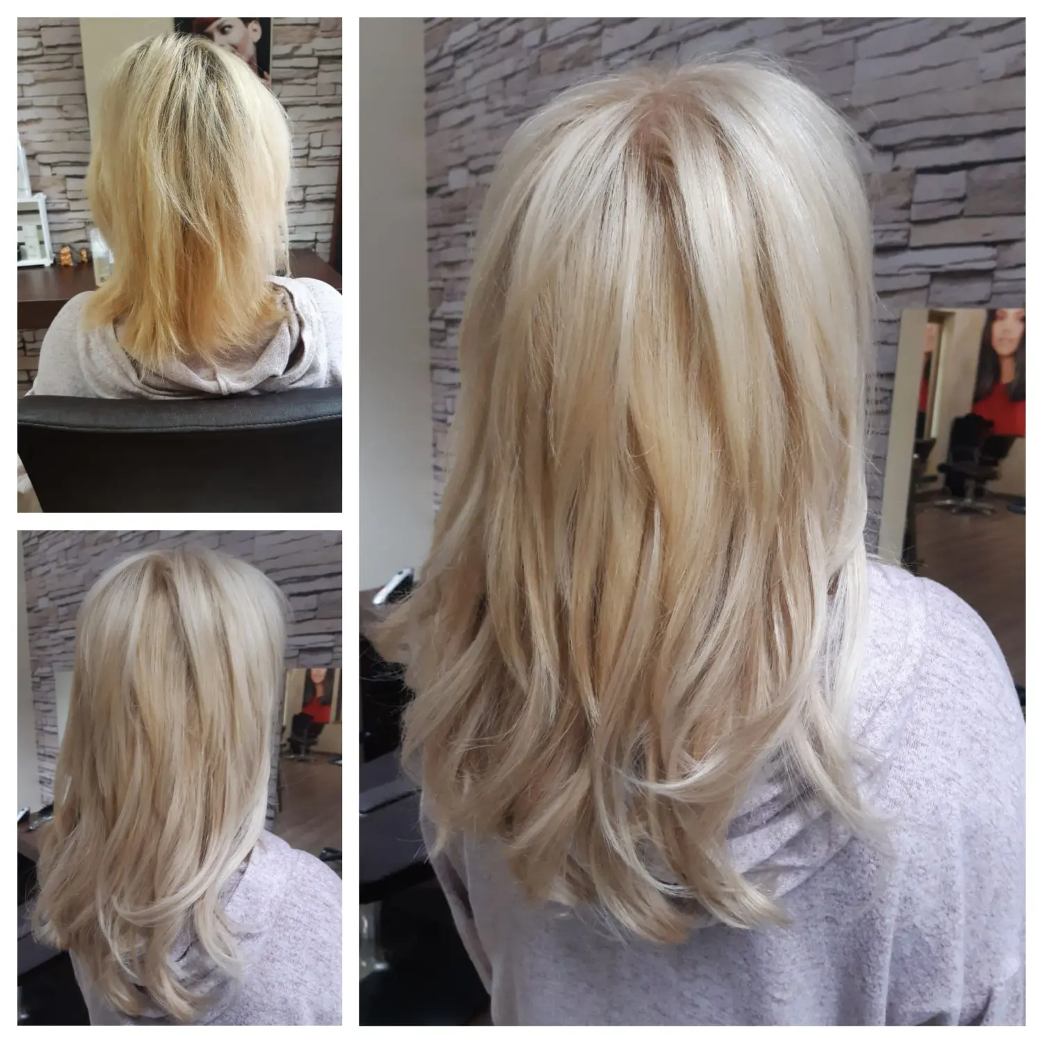 Andrea Pianski – Salon Freestyle UG –  Haare der Kundin vor und nach der Behandlung